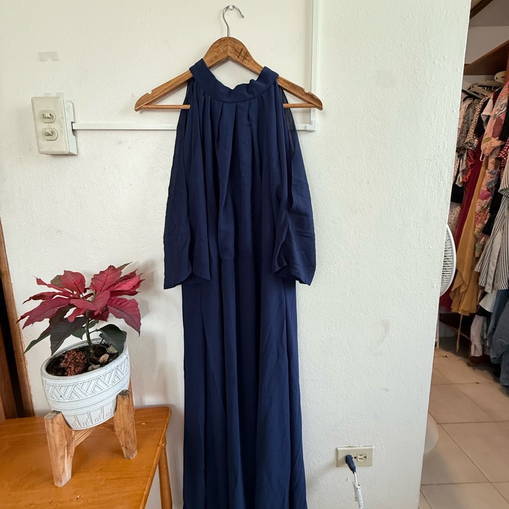 TFNC Dark Blue Long Sleeve Dress